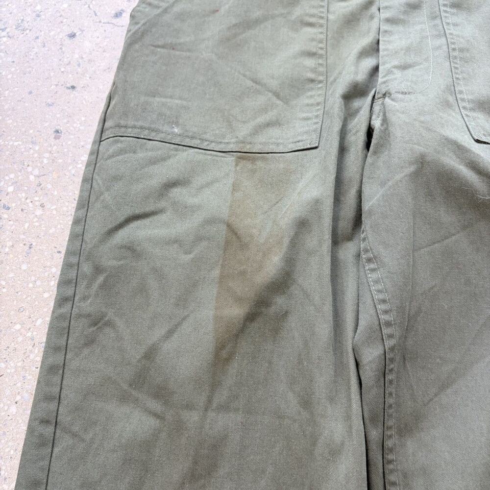 Vintage 70s US Army OG-507 Green Canvas Fatigue Pants 32x28 - Picture 2 of 5